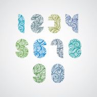 Pattern wavy rounded colorful fashionable numbers