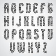 Bold condensed poster style font with hand drawn curly lines