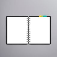 open blank white notebook