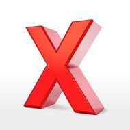 3D Red Letter X N5
