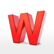 3d red letter W N2