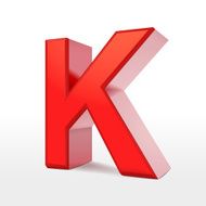 3d red letter K N2