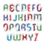 Vector scrawl hand-painted colorful capital letters N2