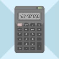 Flat calculator on background