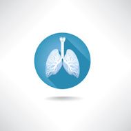 Lungs and bronchi icon Human anatomy web buttons set