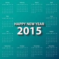 Modern calendar 2015 in green color paper style Vector illustration N2