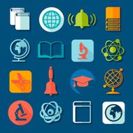 Set of education flat icons N95