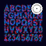 Colorful letters and numbers with pattern