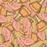 Sketch medical seamless pattern in vintage style N2