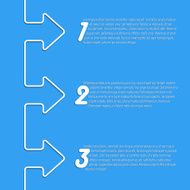 Simple infographic with white arrows and grades