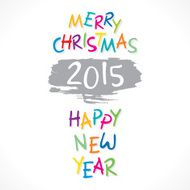 artistic happy new year 2015 greeting design