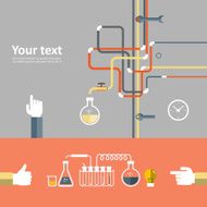 Set of flat design icon for experiment N8