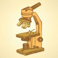 Sketch microscope in vintage style N2