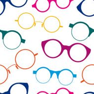 Seamless pattern with colorful retro glasses N2