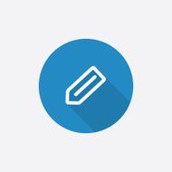 pencil Flat Blue Simple Icon with long shadow