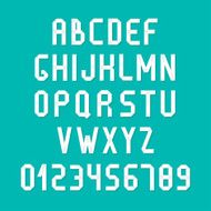 Simple colorful font Complete abc alphabet set Letters and numbers