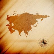 Eurasia map wooden design background vector illustration
