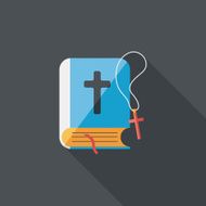 bible flat icon with long shadow eps10 N23