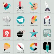Logo and Abstract web Icon vector set N2