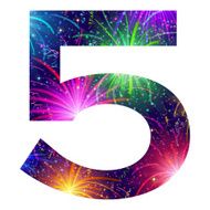 Number of colorful firework five