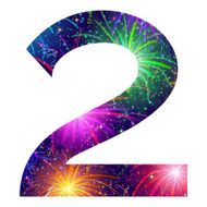 Number of colorful firework two