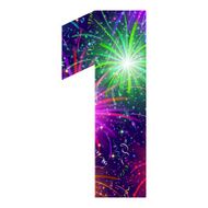 Number of colorful firework one