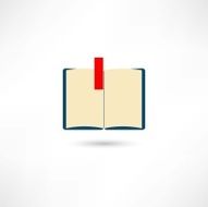 Open book with a bookmark N3