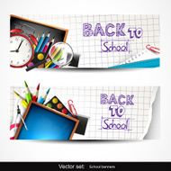 Back to school - vector banners N4
