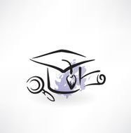 hat with tassel grunge icon N3