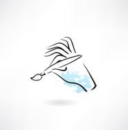 hand with brush icon