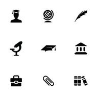 education 9 icons set