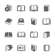 Set of gray book icons