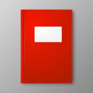 Red Book on gray background