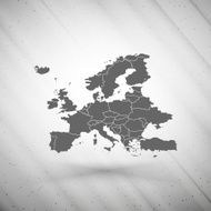 Europe map on gray background grunge texture vector illustration