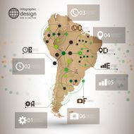 South America map vector infographic design illustration for communication