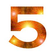 Number of orange firework five