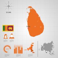 SRI LANKA flag Asia World Map