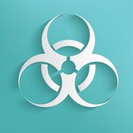 Bio hazard symbol on blue background clean vector