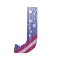 american flag letter J