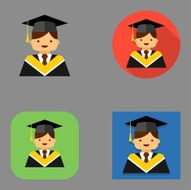 Flat Graduate Avatar icons N2