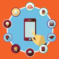 Flat concept set modern design with shadow education icons N22