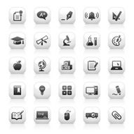 White Button Icons Set N13