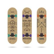 Set of retro vintage badges on a skateboard