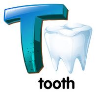 Letter T for tooth N2