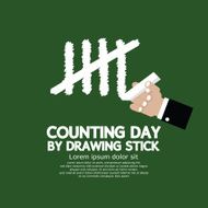 Counting Day By Drawing Sticks Vector Illustration