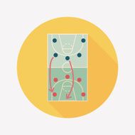 basketball strategy board flat icon with long shadow eps10 N23