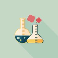 test tube flat icon with long shadow N78