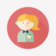 businesswoman flat icon with long shadow eps10 N12