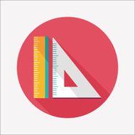 Ruler flat icon with long shadow eps10 N40