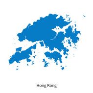 Detailed vector map of Hong Kong